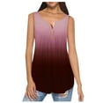 thumbnail image 5 of JINMGG Womens Tops Clearacne Women O-Neck Short Sleeve Gradient Strappy Shoulder T-Shirt Tops Blouses Vest, 5 of 7
