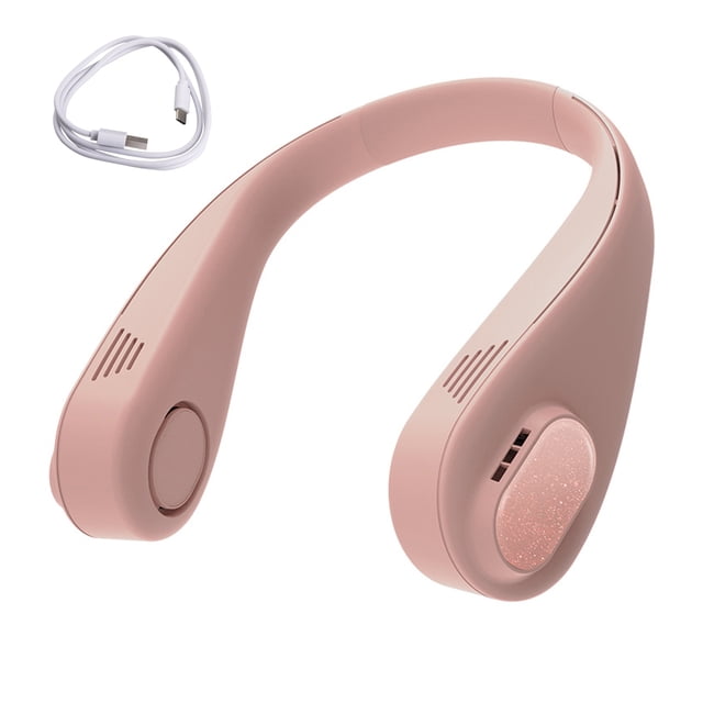 Ventilador de cuello Ventilador colgante eléctrico recargable Enfriador portátil ajustable para trabajo deportivo, Rosa Eigraketly HA004386-02B