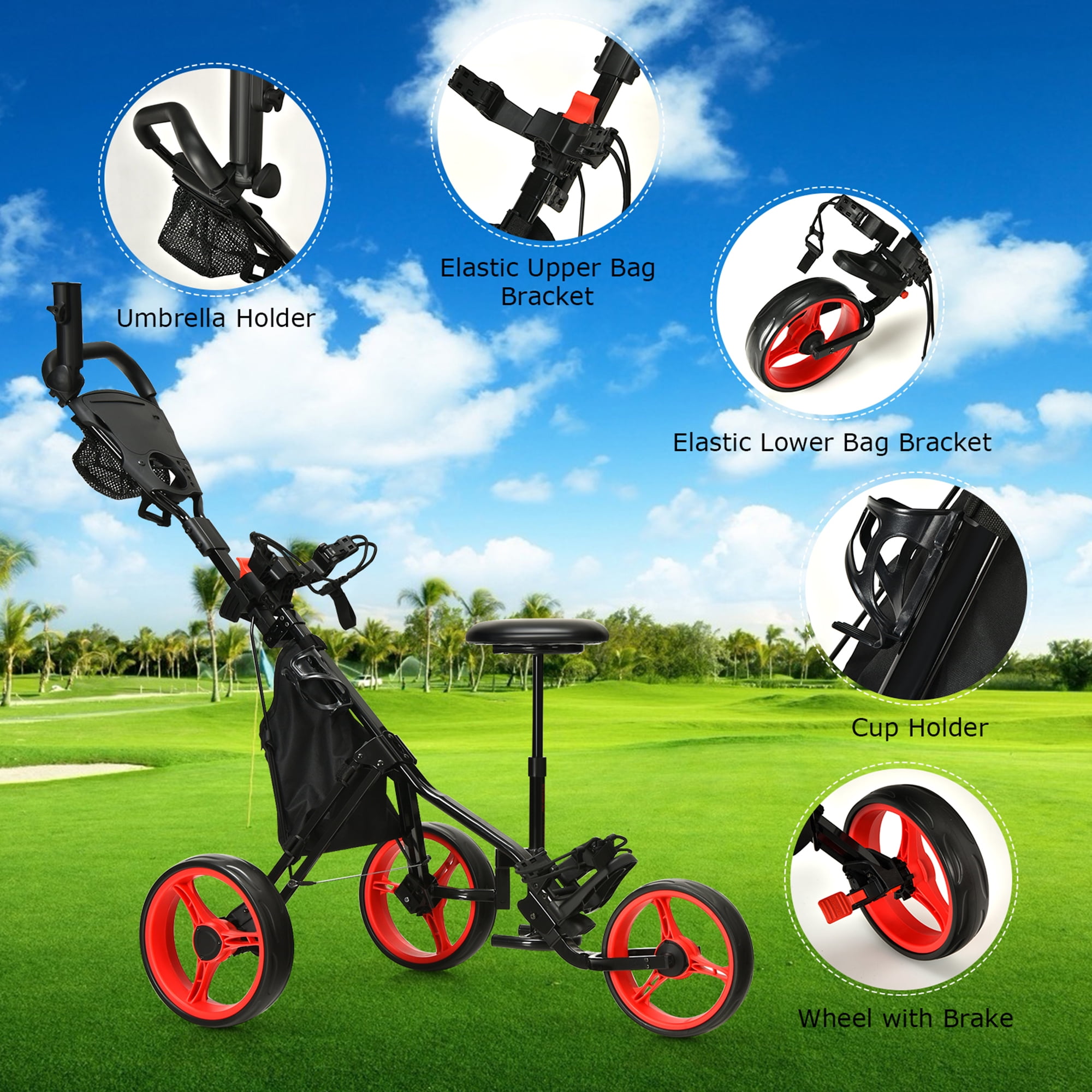 Foldable Golf Push/Pull Cart – Calm Golfing