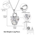 thumbnail image 5 of Juwaliy 15MM Women Cat Necklace Heart April Birthstone 925 Sterling Silver Pendant Diamond Crystal Butterfly Jewelry Birthday Gift for Cat Lover, 5 of 9