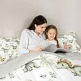 thumbnail image 4 of Feelyou Cute Green Dinosaur Twin Bedding Sets 7-Piece for Kids, Kawaii Dino Eggs Bedding Comforter Set, Cartoon Coconut Tree Reversible Sheet Sets, Super Cozy Room Decor, 4 of 7