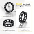 thumbnail image 2 of PROSTEEL Men Rings Cuban Link Hip Pop Black Ring for Boyfriend Girlfriend Stainless Steel Cuban Chain Ring for Women Wedding Band Ring Size 7, 2 of 7