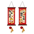 thumbnail image 2 of Pancarta de Año Nuevo Lunar de madera maciza para colgar en la puerta, decoración con versos chinos para las fiestas. Feliz, 2 of 9