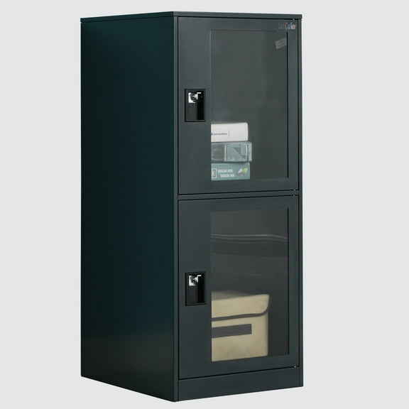 Mecolor Furniture Vertial Single Door Metal storage display cabinet with clear door home office Padlocker steel locker