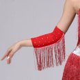 thumbnail image 5 of Lispipm Women's Retro Long Opera Pageant Gloves 1920s Fringe Fingerless Elbow Glove for Costume Party Wedding Arm Sleeves Red, 5 of 7