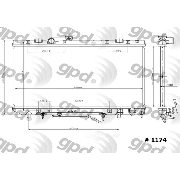 Global Parts Distributors 1174C Radiator Fits select: 1990-1993 TOYOTA CELICA