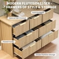 thumbnail image 4 of Studyset Fluted Dresser for Bedroom with 7 Drawers, 47.24" Wide Modern Chest Drawers w/Metal Handle, Wooden Dresser TV Stand, Wood Closet Clothes Storage Organizer for Bedroom, Living Room, Hallway, 4 of 8
