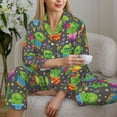 thumbnail image 5 of KLL Cactus In Pots Print Women's Long Sleeve Pajamas with Pants Sleepwear Loungewear 2 Set-X-Large, 5 of 7