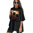 thumbnail image 3 of Plus Size Shirt for Women Black Tops for Women Short Sleeves Shirt for Women Roses T Shirt Crewneck Shirt for Women XL, 3 of 5