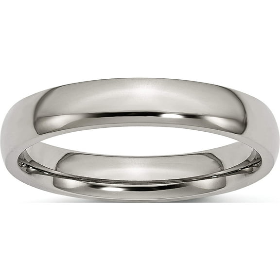 Titanium Polished 4mm Half Round Band (Size 6) Made In China tb21-6