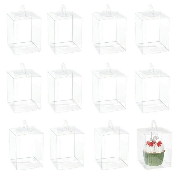 Transparent Plastic Gift Boxes Rectangle Clear 8x8x10cm