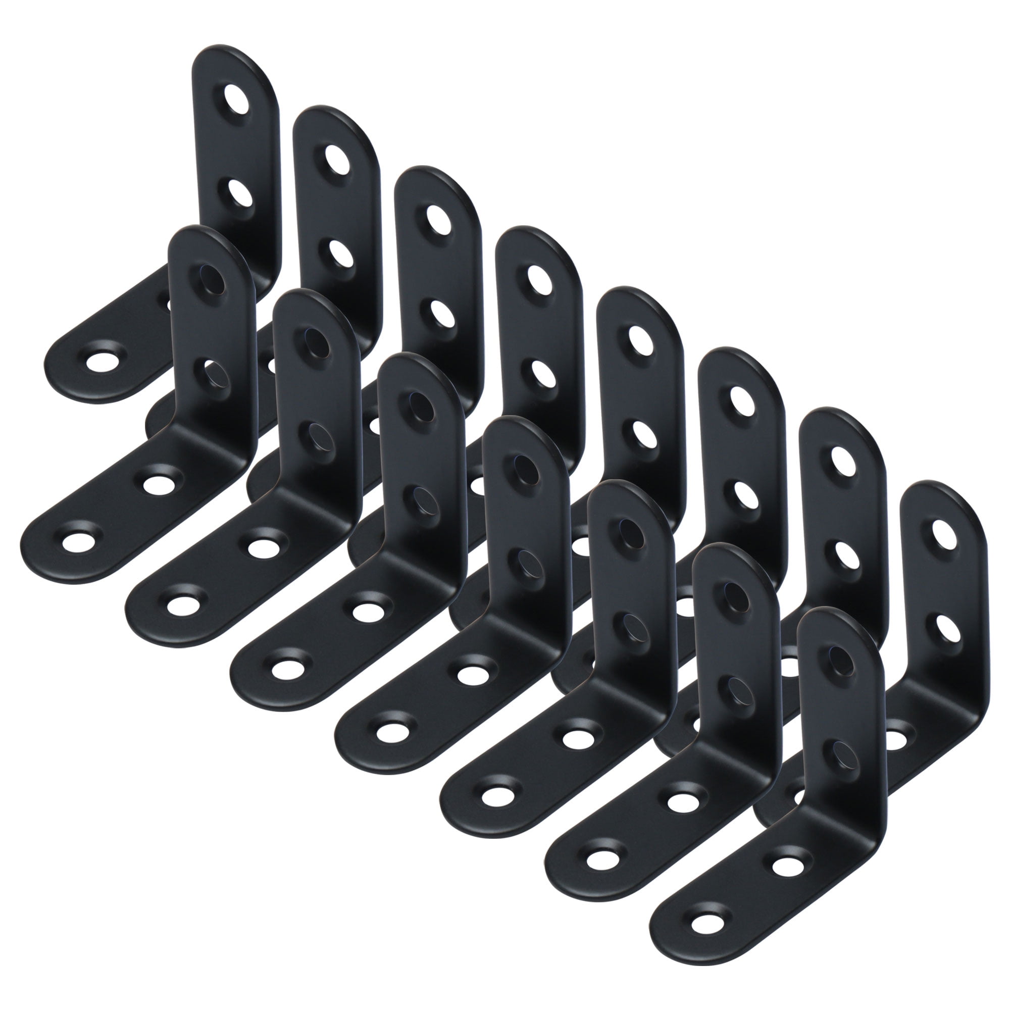 50 x 50mm Angle Bracket Stainless Steel Black L Shaped Angle Brackets Corner Braces Support with