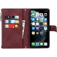 thumbnail image 6 of iPhone 11 Pro Max Phone Case Wallet for Women Men with Credit Card Holder, iPhone 11 Pro Max Crossbody Case with Strap Shoulder Lanyard, Zipper Pocket PU Leather Cases,6.7 Inch Burgundy, 6 of 16