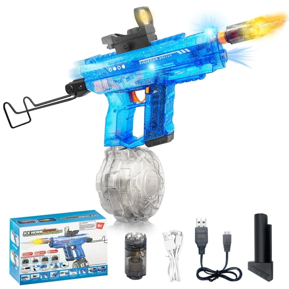 Pistola de agua eléctrica, 800 ml, recarga automática, 10 m, alcance, azul
