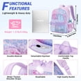 thumbnail image 2 of Soda Candy Mesh Backpack Heavy Duty See Through School Backpacks Transparent Bookbag Semi-Transparent Net Book Bags for Swimming, Beach, Sports, Work, Travel, Purple Leopard, 2 of 7
