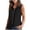 *Black, variant on Women's Sleeveless Crinkle Button Down Blouse, Ladies' Collared V-Neck Tank Top, Casual Solid Color Summer Shirt For Women,Khaki,S-2XL