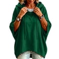 thumbnail image 7 of Women's Relaxed Fit Hoodie Sweatshirts, Oversized Drawstring Hood 3/4 Sleeve Loose Solid Color Basic Tops for Daily Outfit Match, 7 of 7