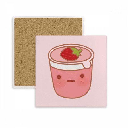

Expression Strawberry Ice Square Coaster Cup Mat Mug Subplate Holder Insulation Stone
