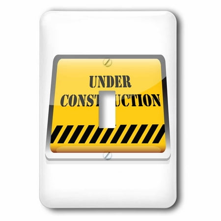 3dRose A Yellow Under Construction Sign, 2 Plug Outlet Cover