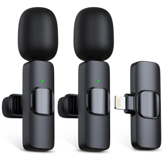 HLONK Wireless mini microphone for 7-14 iPad wireless Lavalier microphone plug-and-play lapel clip microphone for recording live streaming podcasting...