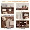 thumbnail image 5 of 2024 New Hall Tree with Bench and Shoe Storage, Entryway Bench with Coat Rack, Mudroom Bench with 8 Open Compartments, Side Hooks & Top Shelf for Hallway, Living Room, 5 of 7