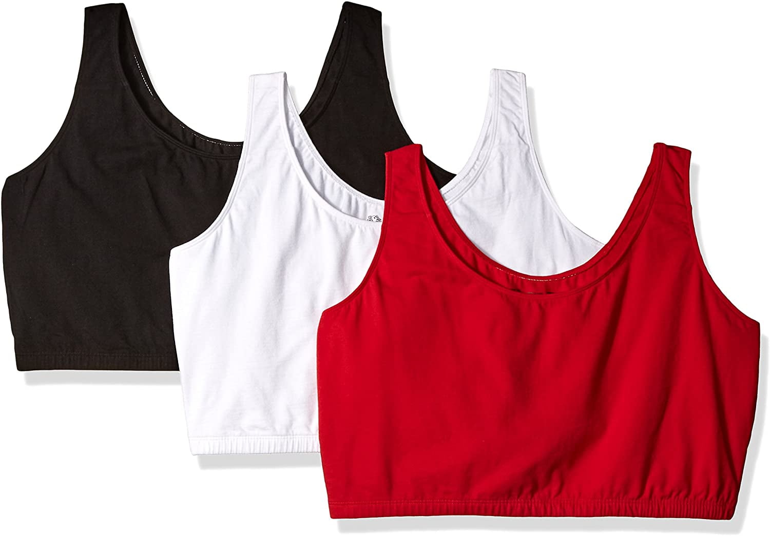 red and white sports bra