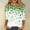 Shirts-366Green, variant on St Patricks Day Shirt Women Glittery Print Blouses Dressy Casual Round Neck Tunic Tops Green Bokeh Background Sparkle Shamrock Wear
