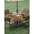 thumbnail image 3 of Outdoor Tablecloth with Umbrella Hole and Zipper, Farmhouse Cow Square Table Cloth 60x60 Inch Waterproof Tablecloth, Country Vintage Animals Wooden Grain Picnic Table Cover for Patio Camping, 3 of 7