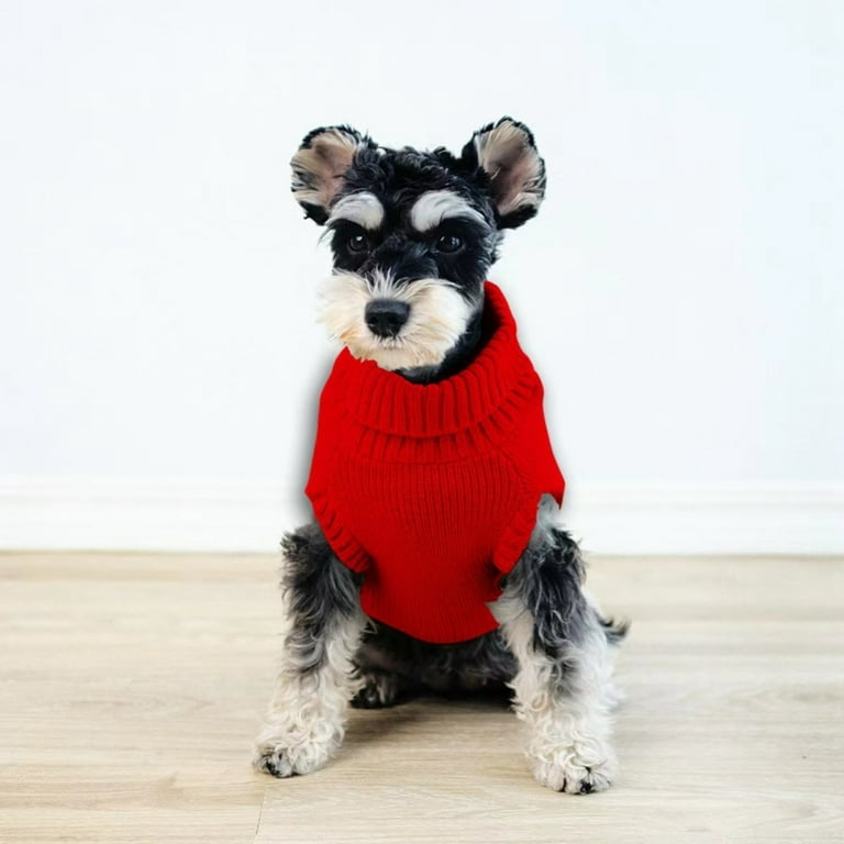 Pet Dog Turtleneck Knitted Sweater, Warm Dog Pullover, Comfortable