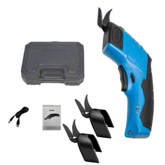 Cordless Electric Scissors Fabric Cutter for Crafts, Electric Scissors for Cutting Fabric- Heavy Duty Professional Rotary Shears Cutting Tool - Automatic Cardboard Cutter Fabric Scissor Blue