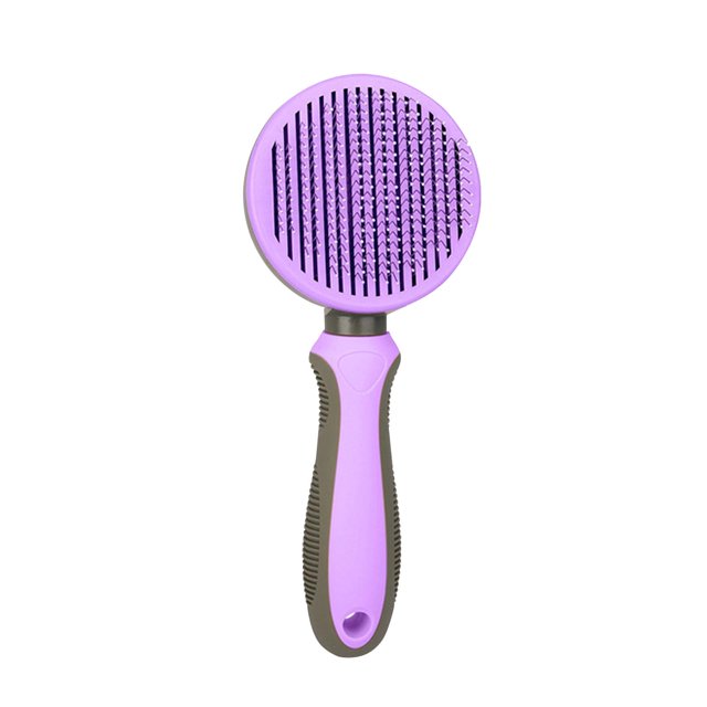 Cepillo de limpieza automático para mascotas, peine para perros, peine para gatos, depilación, cepillo para gatos para conejos, cachorros y gatitos , púrpura Violeta Fernando Cepillo de limpieza para el cabello