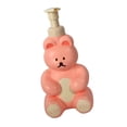 thumbnail image 2 of Botella de bomba de espuma con forma de oso lindo, botella dispensadora de jabón espumoso de gran capacidad para lavado facial, lavado corporal, jabón de manos rosa, 2 of 5