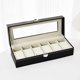 thumbnail image 1 of Caja de cuero para relojes con 6 compartimentos, estuche para relojes, expositor de relojes, organizador de joyas para hombres y mujeres., 1 of 4
