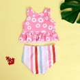 thumbnail image 3 of Infant Girls Swimsuit Sleeveless Beach Flowers Tankinis Swimwear, 3 of 8