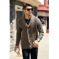thumbnail image 2 of Sherrylily Mens Cable Knit Sweater Cardigan Loose Long Sleeve Casual Coat, 2 of 5