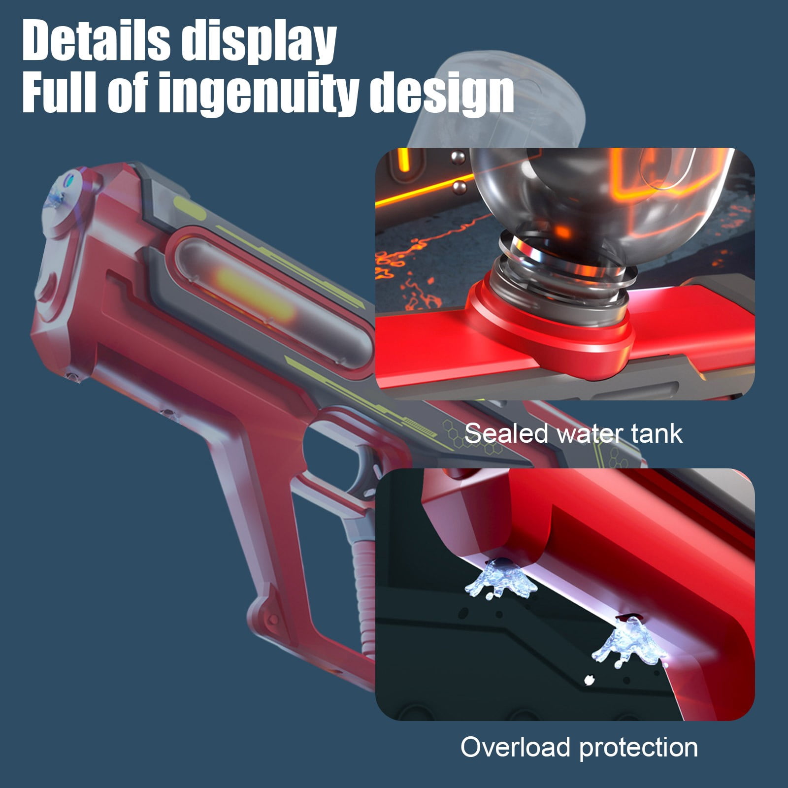 Dual Function Water Blaster Gun with High Capacity Refillable Water Tank, Line and Arc Spray Modes for Outdoor Water Games, Beach Activities, Pool Splashing and Summer Water Battles Fun