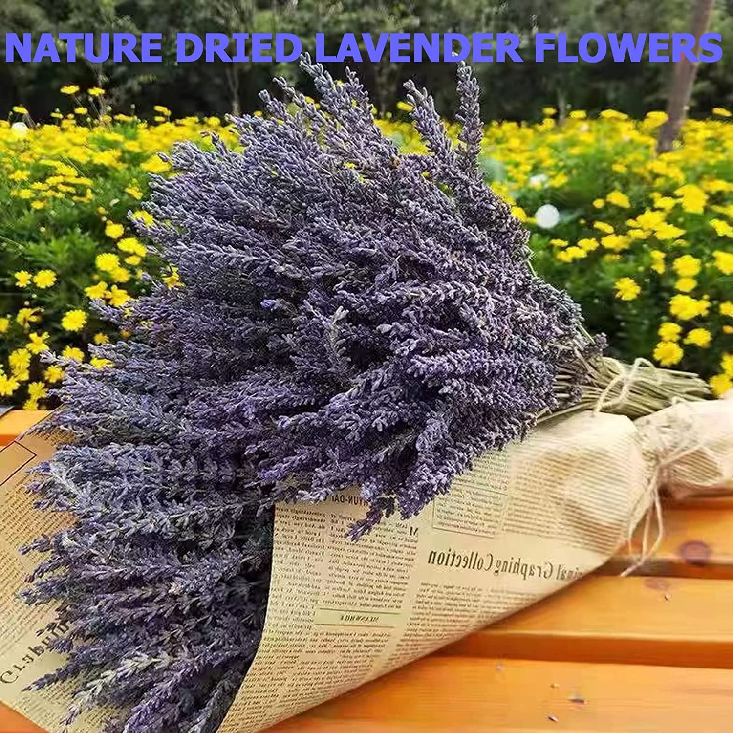 AMI PARTS Dried Lavender Bundles Dried Flowers Bouquet with Stems for Home Decor Wedding