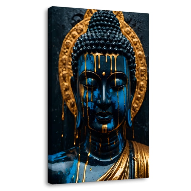 Cuadro Decorativo Canvas Buda Sombra Dorada 60X90 Canvas Revolution