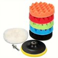 thumbnail image 6 of 8PCS 7 Inch Buffing Polishing Pads Kit 5pcs Polishing Sponge 1 pc Wool Pad 5 x Polishing Pads 1 x Adhesive Backer Pad with handle Waxing Buffing Pad Kit for Car, 6 of 7