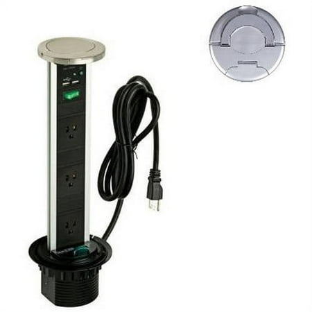 UPC: 0859467005086 | Transolid Sensio SA80051SS Pop Up Power and Charging Station with 3-Socket and 2 USB outlets  Available in Various Colors