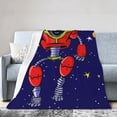 thumbnail image 1 of DouZhe Ultra-Soft Micro Fleece Lightweight Flannel Bed Blanket, Cyborg Alien Robot Astronaut Print Cozy Warm Throw Blankets, 50"x40", 1 of 7