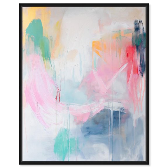 Pale Rainbows Canvas Pastel Abstracts by Art Remedy, Black Frame, 16" x 20"