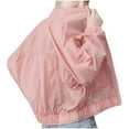 thumbnail image 3 of Women's Summer Sunscreen Suit Jacket Top with Long Sleeve Hoodless Casual Fashion Outwear for Travel Beach Vacation | Aestivo,Pink L, 3 of 8