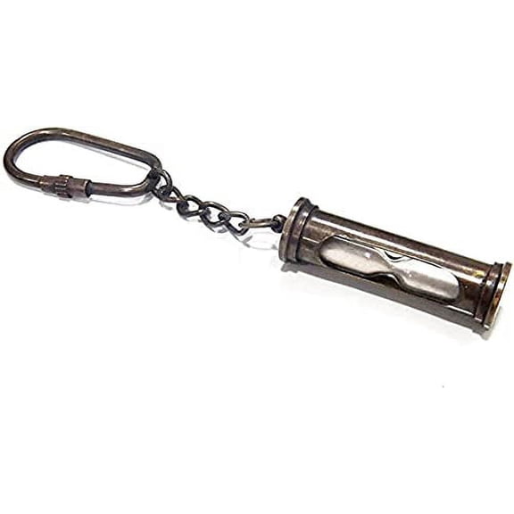 NauticalMart Sand Timer Clock key ring hour glass Nautical Maritime Pendant Key chain