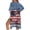 American Flag Palm Tree, variant on Beach Starfish Seashell Conch Print Women's Short Sleeve Kimono Cardigan Loose Cover Up Casual Blouse Tops Open Front Swimwear Beachwear for Women