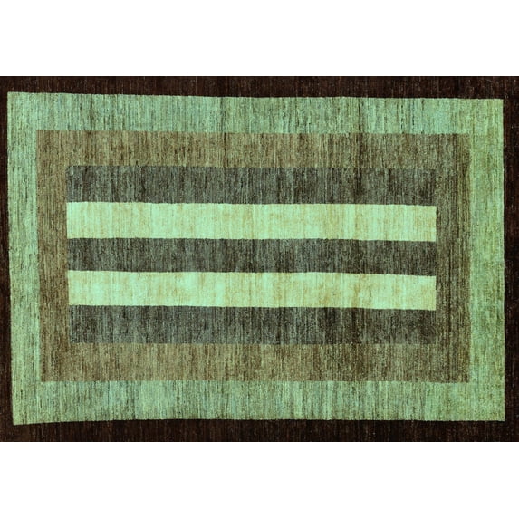 Ahgly Company Indoor Rectangle Abstract Light Blue Modern Area Rugs, 4' x 6'