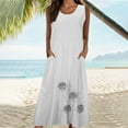 thumbnail image 4 of Ruimatai Women's Sleeveless Linen Dress Summer Casual Round Neck Printed Long Maxi Dress Soft Breathable Comfortable Party Beach Vacation Outfit, 4 of 9