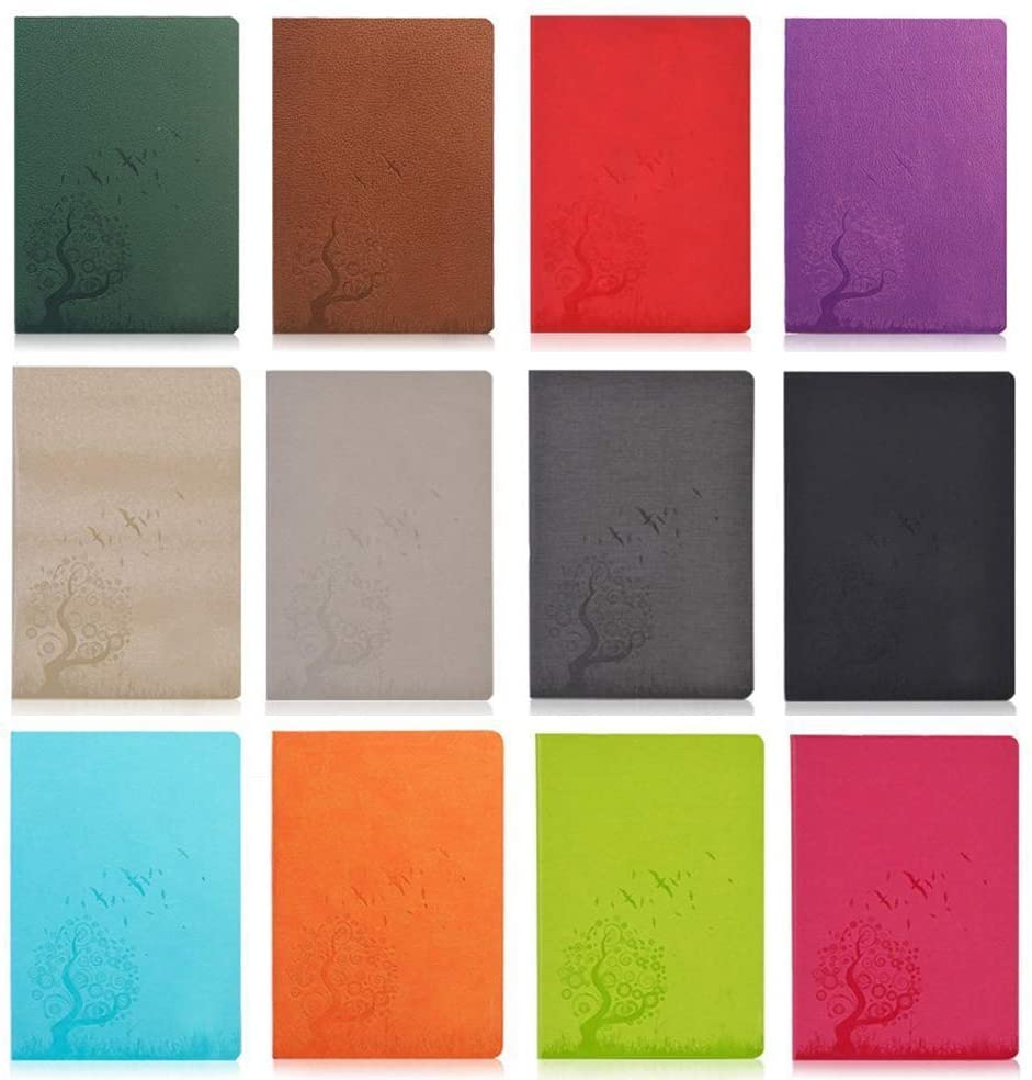 Pack of 4 BUYGOO Writing Journal Notebook Daily Notepad Diary Cute Journal Travel Notebooks College Ruled for Students A5 Size PU Leather Colorful Journals 64 Sheets//128 Pages Random Colors
