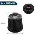 thumbnail image 4 of Filtro de aire de motor Unique Bargains 76mm con cabeza de hongo, filtro de admisión de aire frío de abrazadera superior cerrada, limpiador de aire frío con 1 abrazadera negra para automóvil, 4 of 6