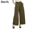 thumbnail image 2 of Pantalones largos de pierna ancha y cintura alta para mujer, 2 of 6